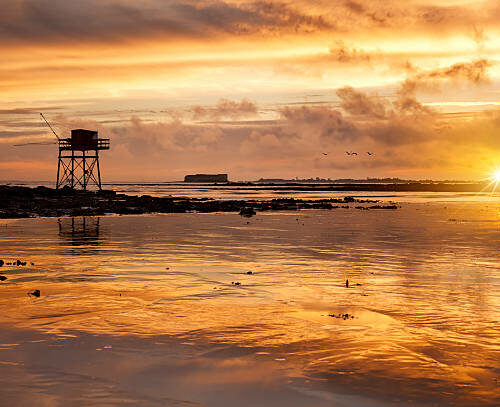 A cloudy sunset on french west coast.